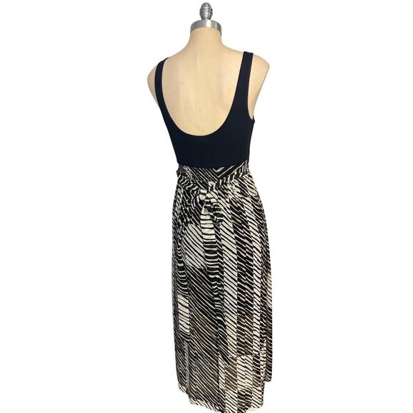 Cabi Cha Cha Ruffle Geometric Maxi Dress #5266 Black Tan Beige Size XS - Picture 5 of 7